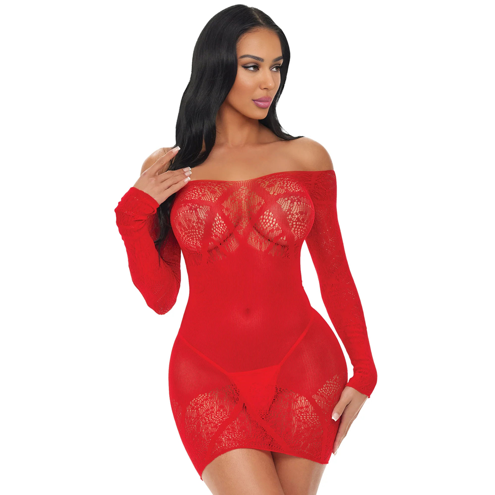 Electric Lingerie Scarlet Seduction Lace & Mesh Dress O/S