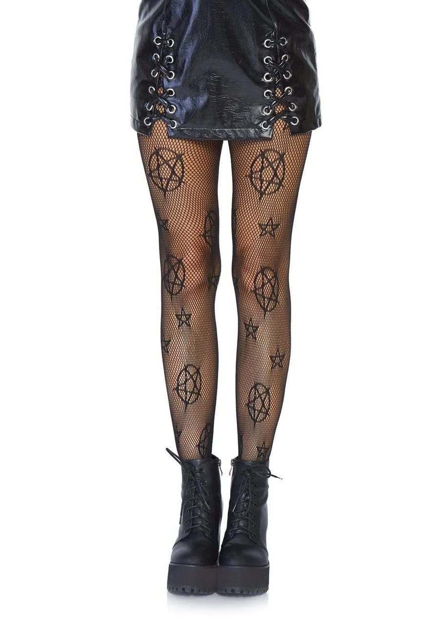 Occult Net Tights Black Os
