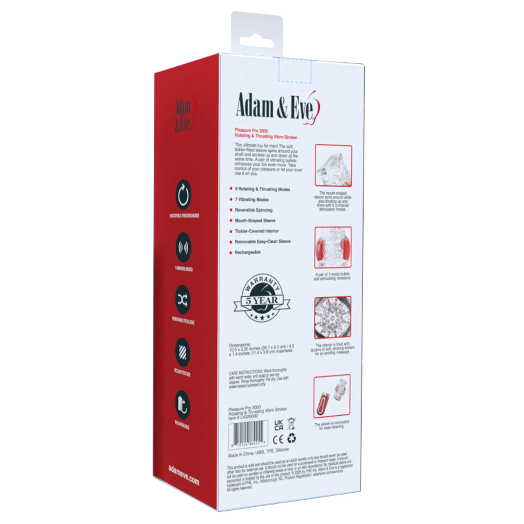 Adam & Eve Pleasure Pro 3000 Rotating & Thrusting Vibro Stroker
