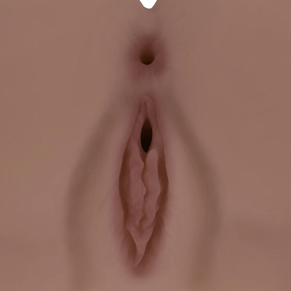 Xkin Bodyforms Kaya Bloom Dual Entry Vibrating Masturbator Brown