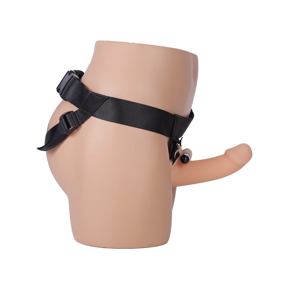 Addiction 7 in. Silicone Hollow Dong Strap-On Beige