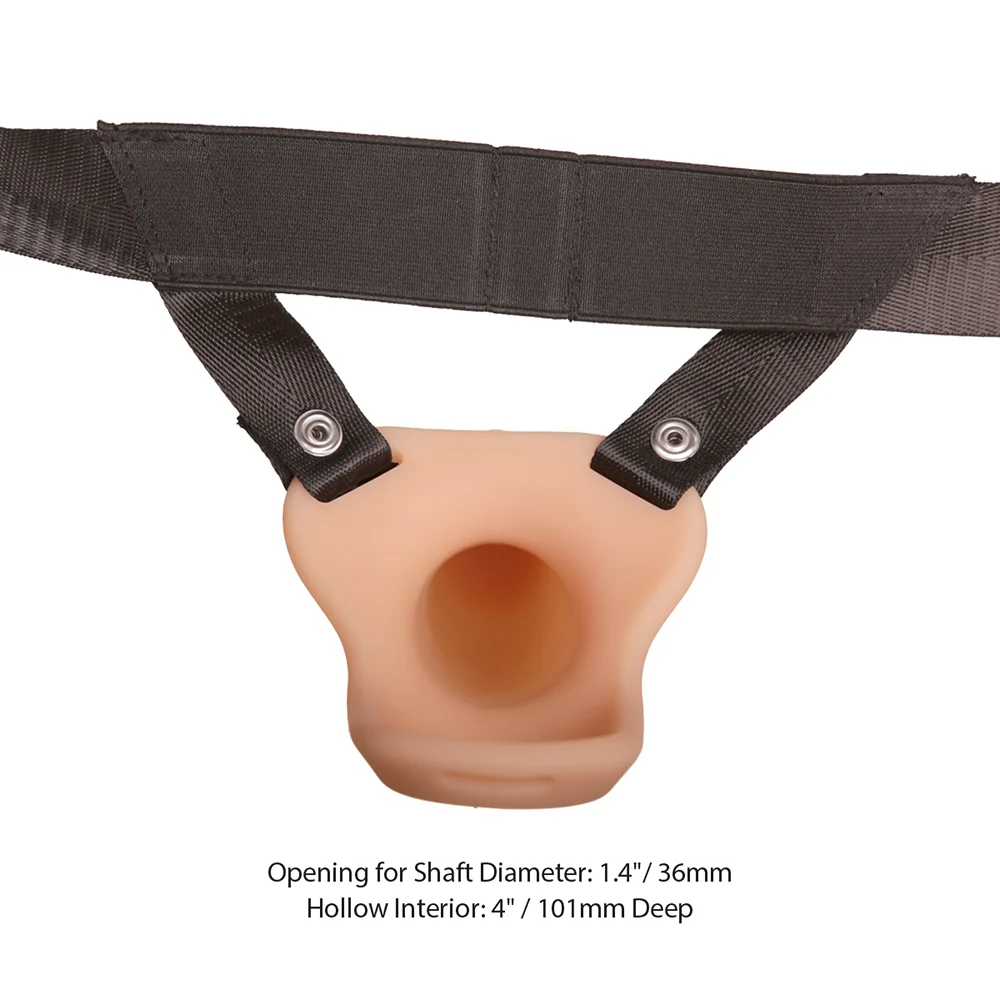 Addiction 7 in. Silicone Hollow Dong Strap-On Beige