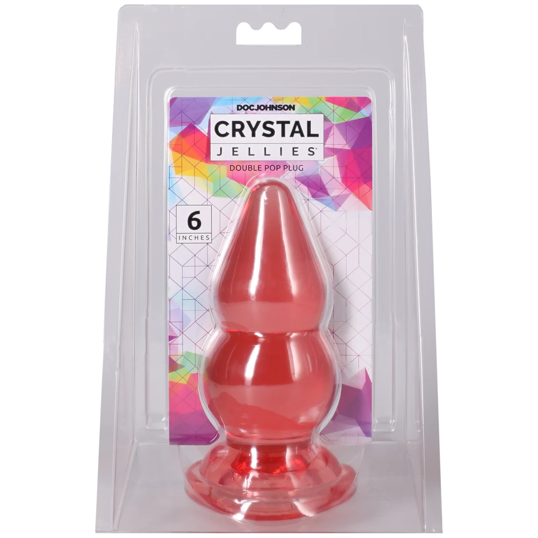 Crystal Jellies - Double Pop Plug - 6 Inch Pink
