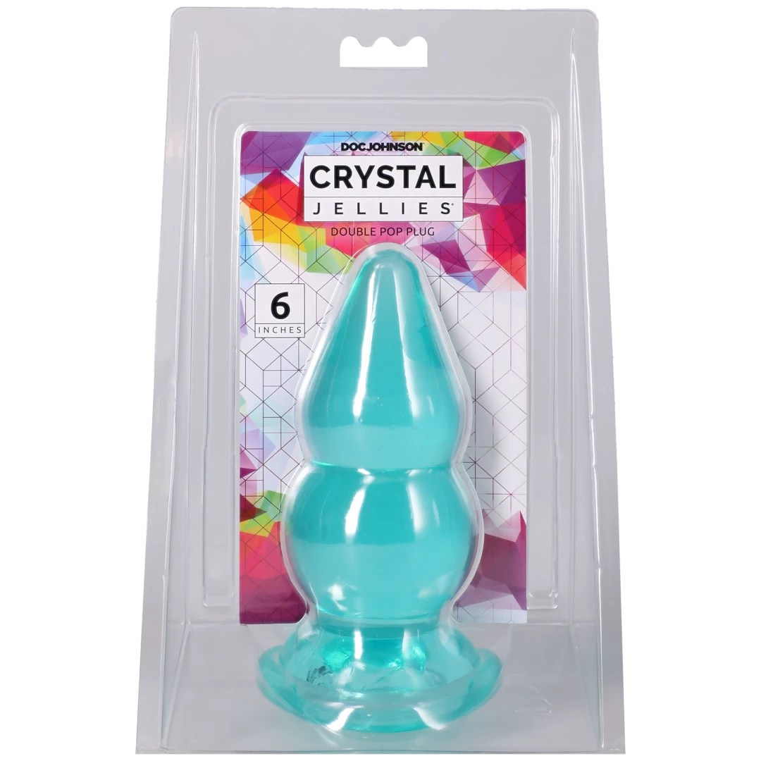 Crystal Jellies - Double Pop Plug - 6 Inch Teal