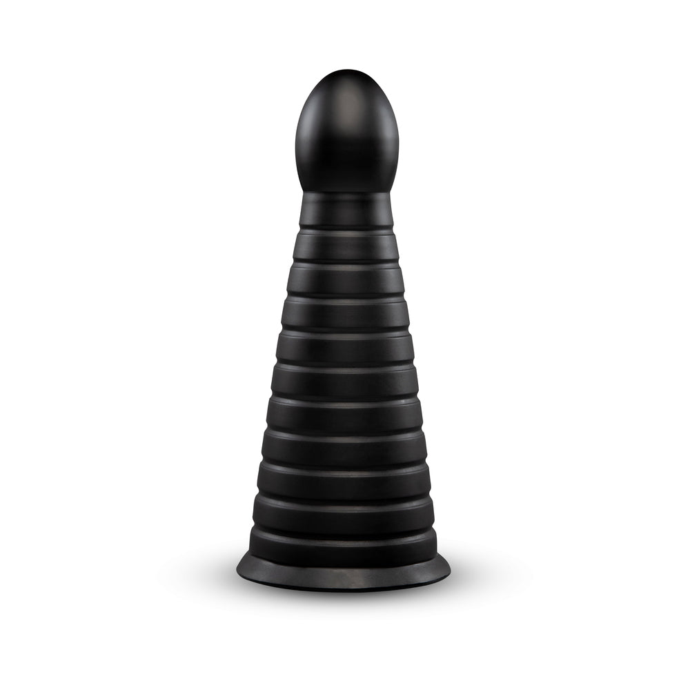b-Vibe Cone 10 in. Tapered & Ribbed Dildo with Suction Cup