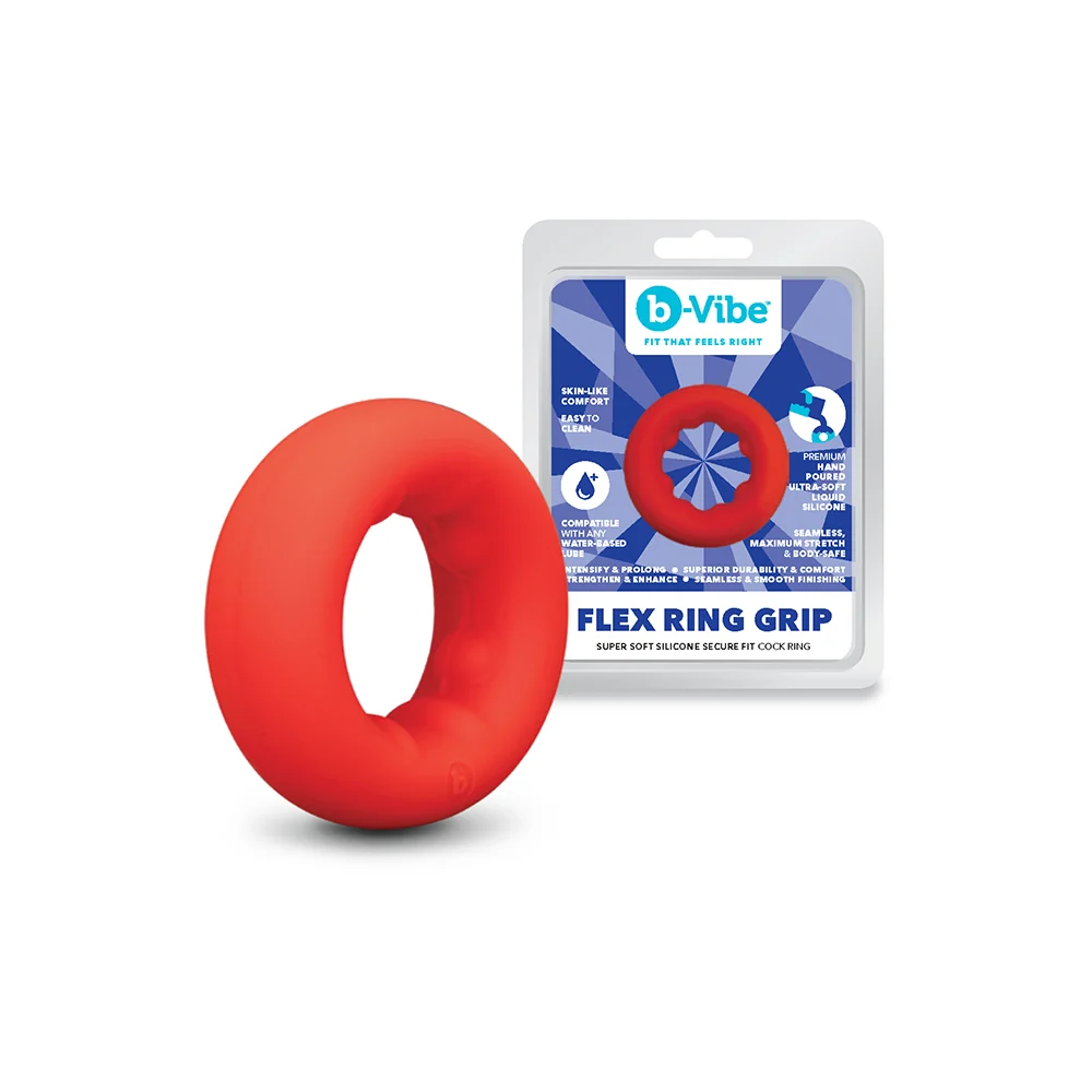 b-Vibe Flex Ring Grip Ultra Soft Silicone C-Ring Red