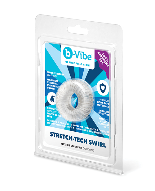 b-Vibe Stretch-Tech Swirl Flexible Secure Fit Cock Ring