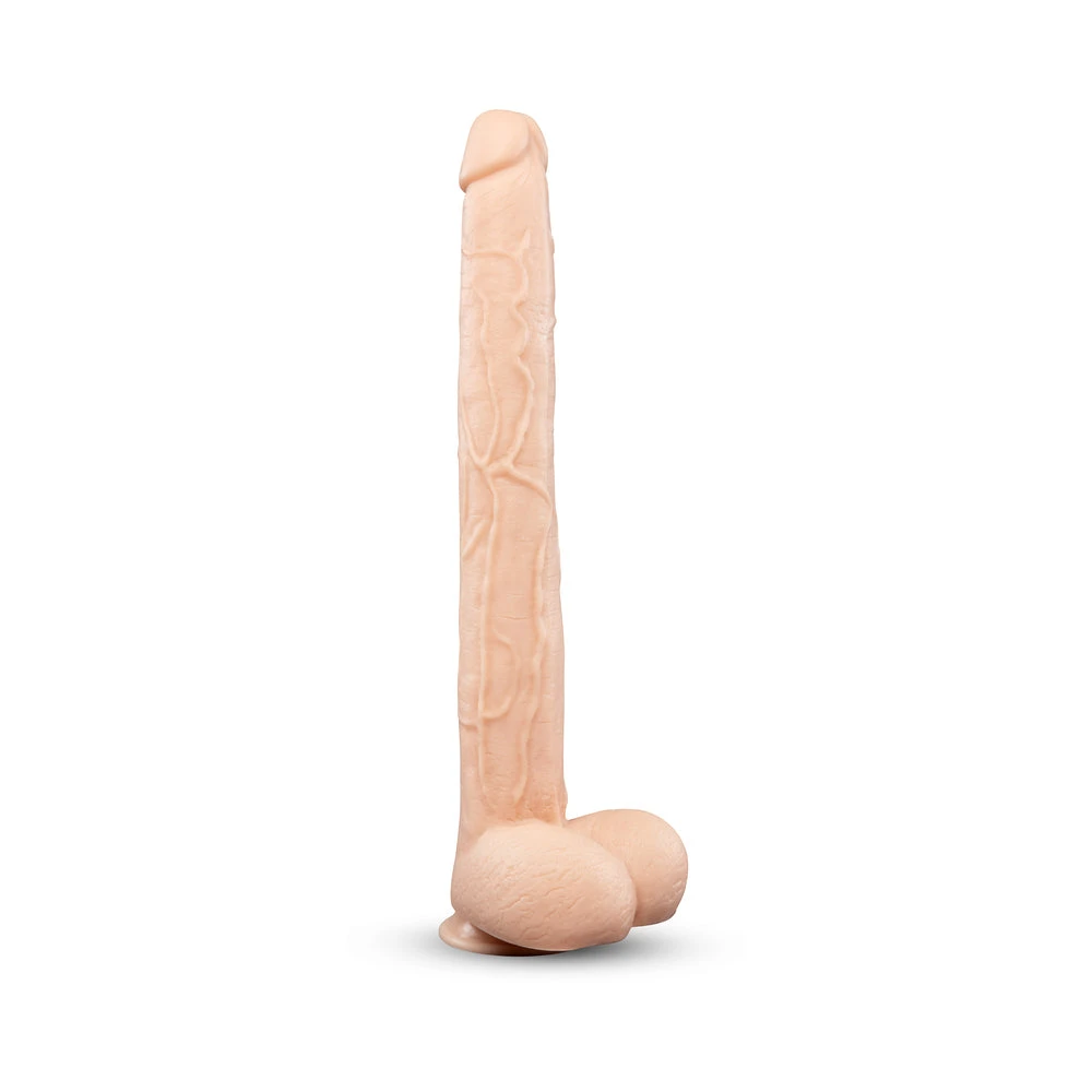 b-Vibe Bone 17 in. Deep-Insert Dildo with Realistic Balls and Suction Cup