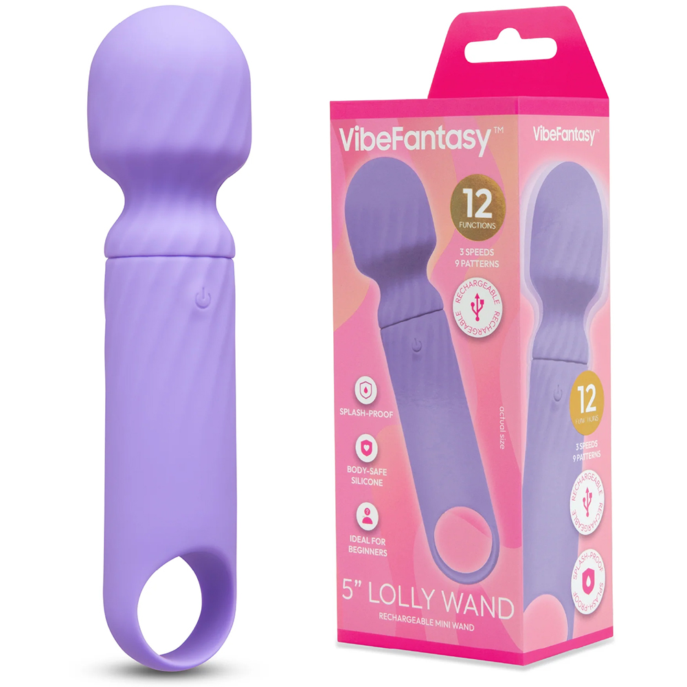 VibeFantasy 5" Lolly Wand Rechargeable Mini Wand Purple