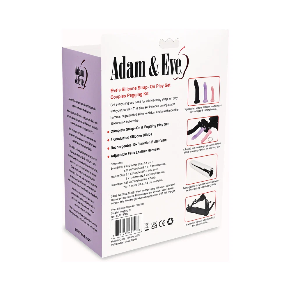 Adam & Eve Eve''s Silicone Strap On Play 5-Piece Set