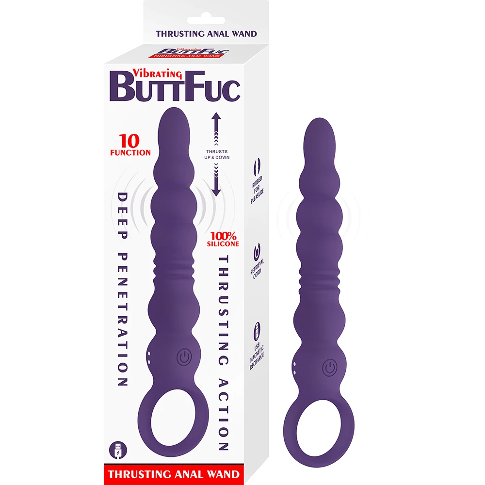 Vibrating Buttfuc Thrusting Anal Wand Purple