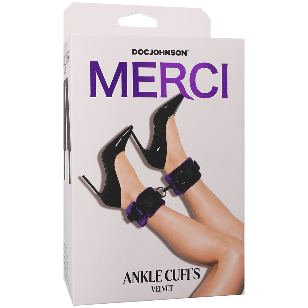 Merci Velvet Ankle Cuffs Violet/Black