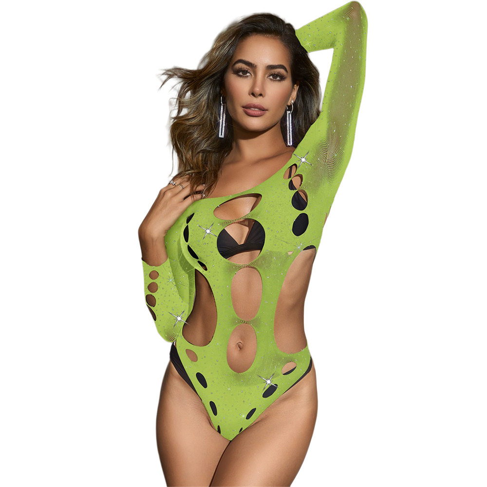 Black Pearl Bling Cut Out Teddy Lime
