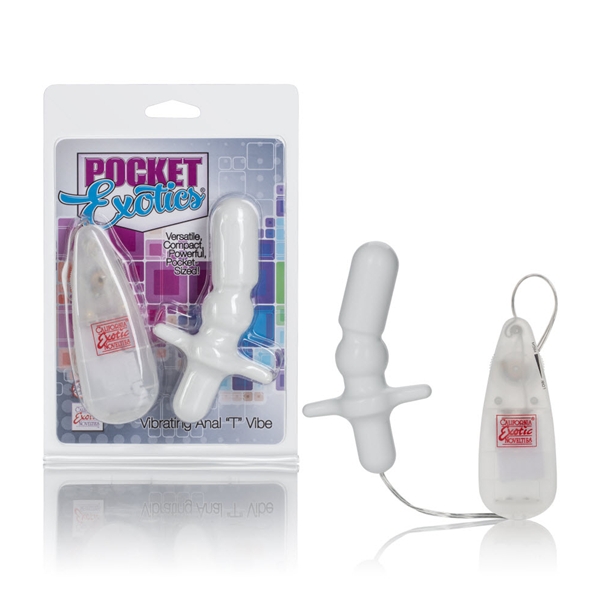 CalExotics Pocket Exotics Anal T Vibrator - Ivory