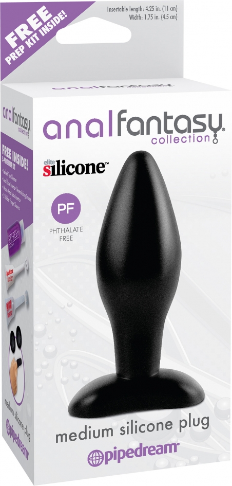 Pipedream Anal Fantasy Collection Medium Silicone Butt Plug - Black