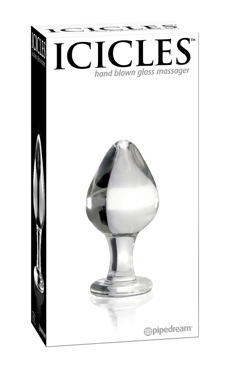 Pipedream Icicles No. 25 Hand Blown Glass Butt Plug - Clear