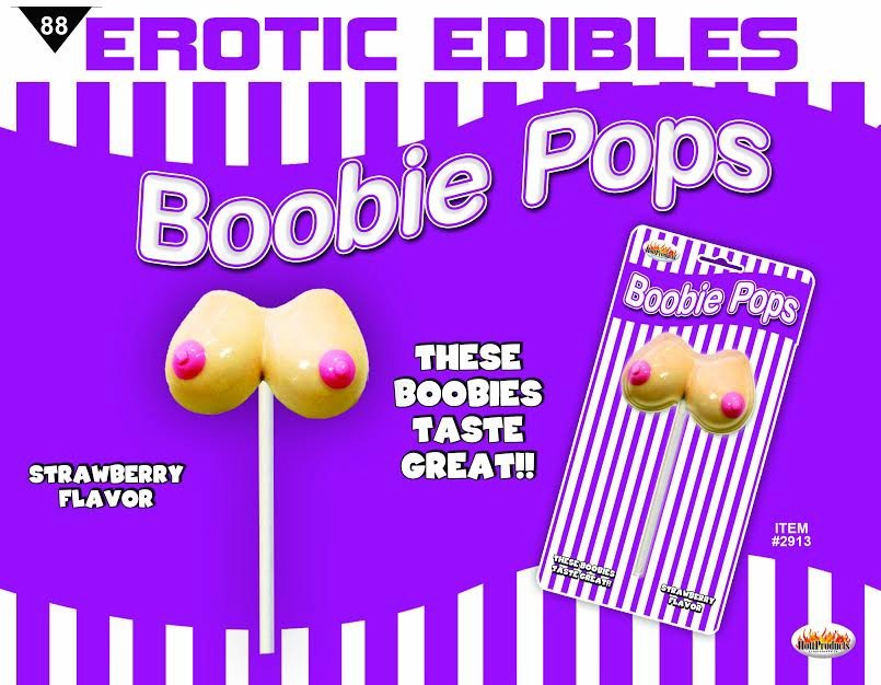 Hott Products Boobies Pops - Strawberry
