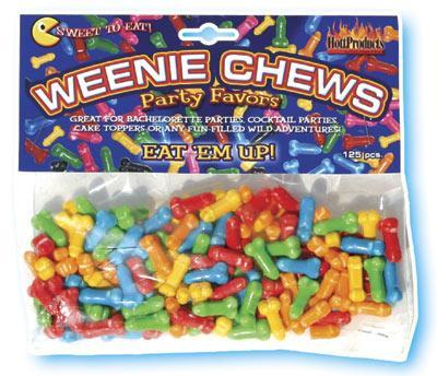 Hott Products Weenie Chews Candies - Asst. Flavors Bag Of 125