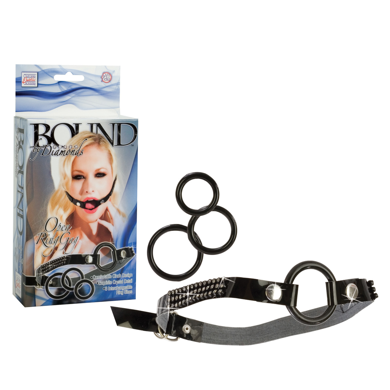 CalExotics Fetish Bound By Diamonds Open Ring Mouth Gag