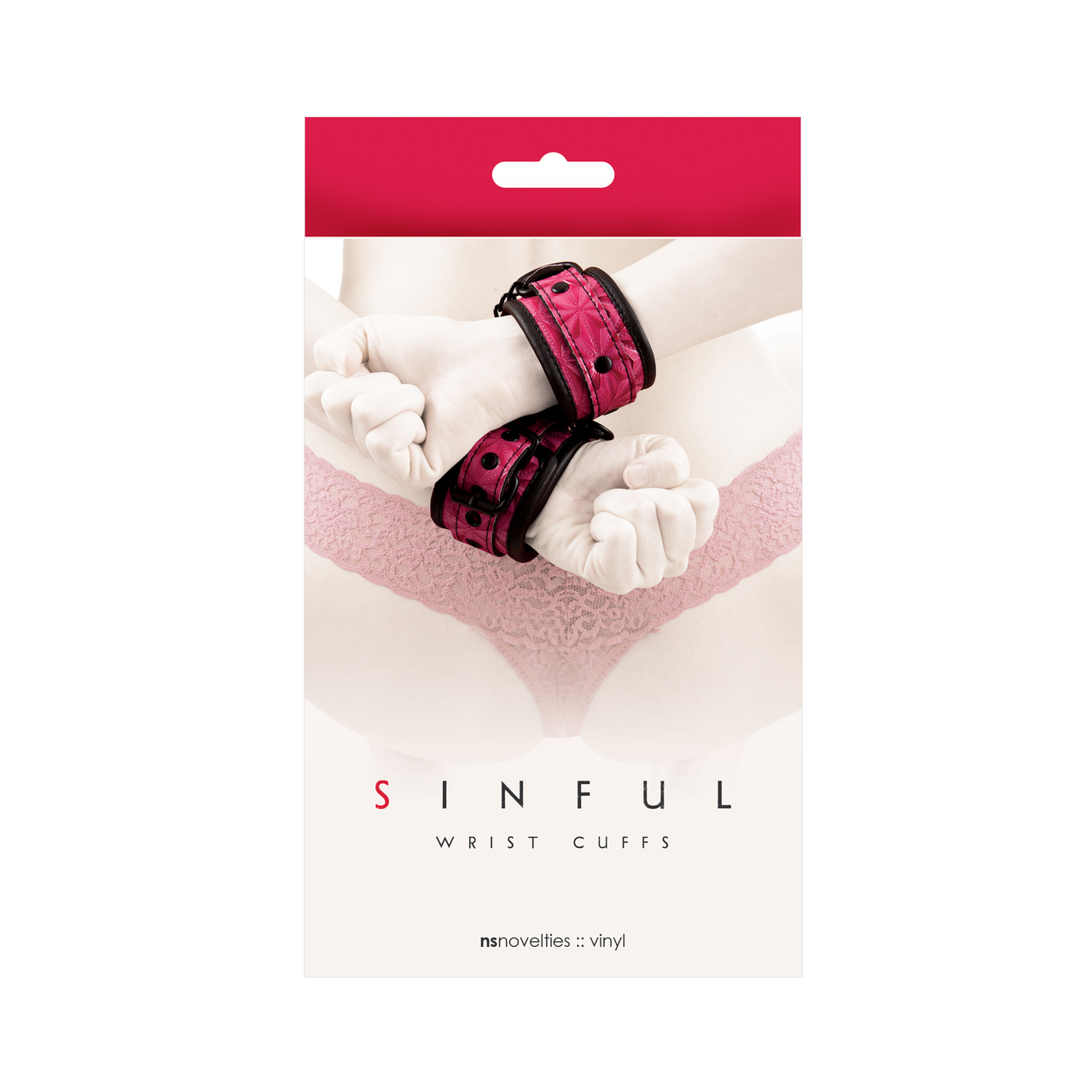 NS Novelties Fetish Sinful Wrist Cuffs - Pink