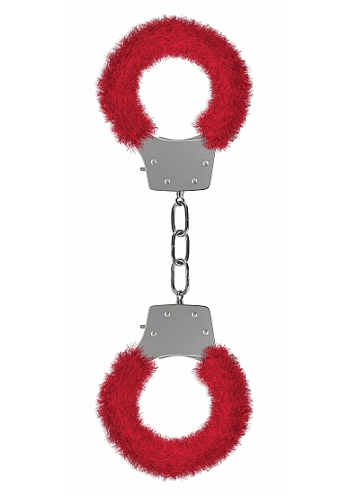 Shots Ouch Fetish Furry Pleasure Handcuffs - Red