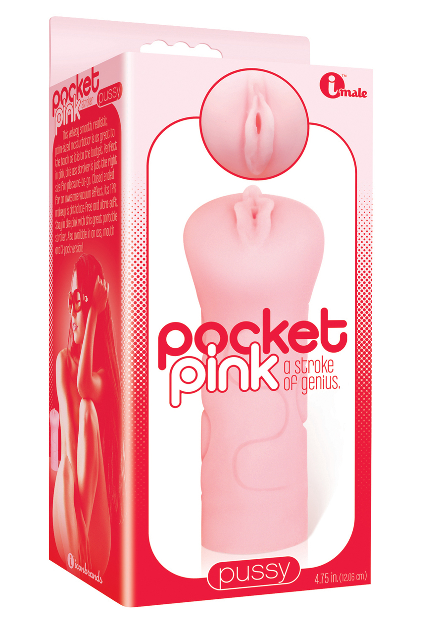 Icon Brands Male Pocket Pink Mini Pussy Masturbator Stroker
