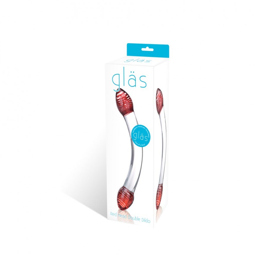 Glas Red Head Double Glass Dildo