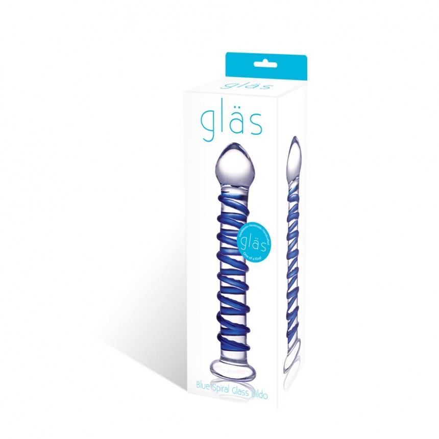 Glas Spiral Glass Dildo - Blue
