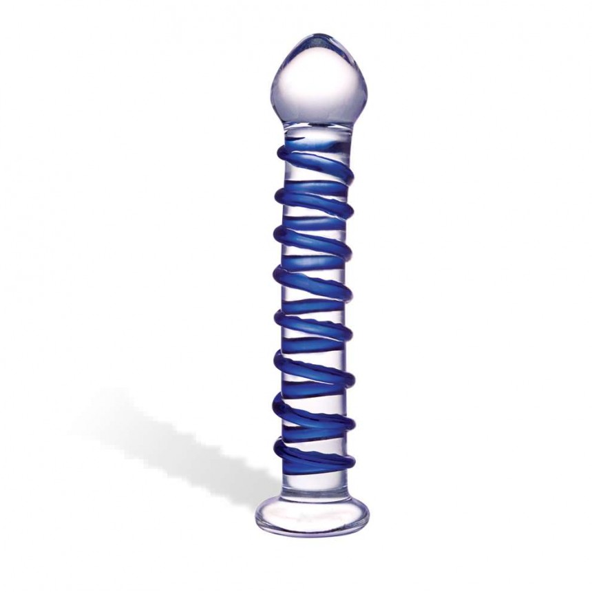 Glas Spiral Glass Dildo - Blue
