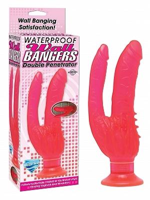 Pipedream Wall Bangers Waterproof Double Penetrator Double Dildo - Pink