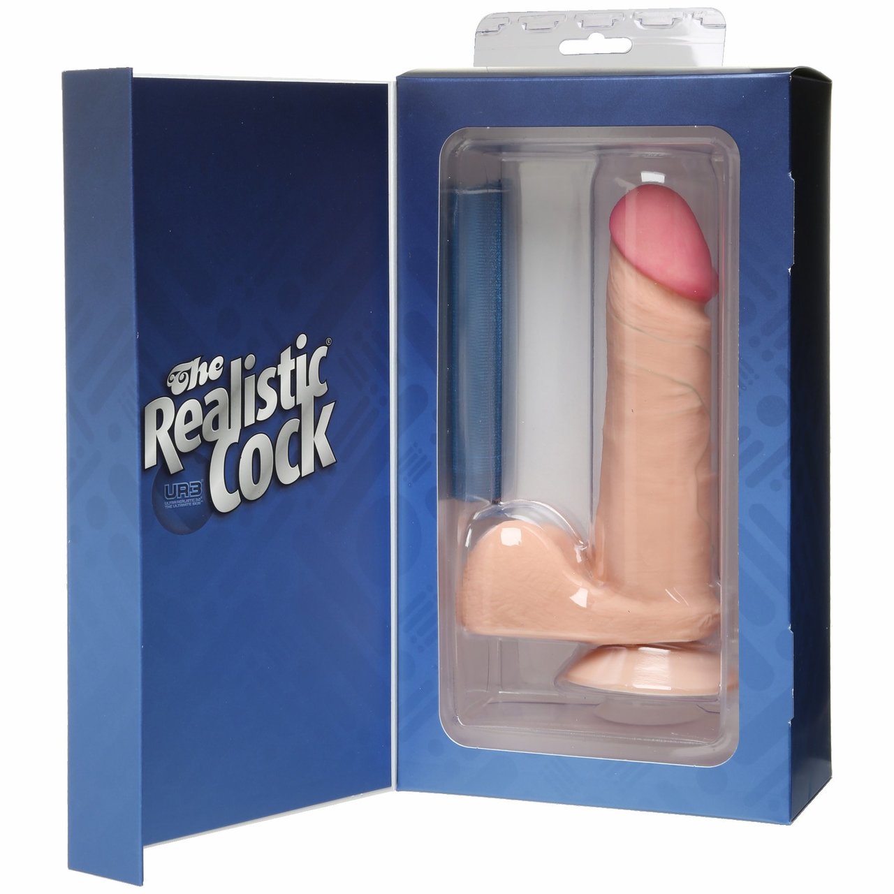 Doc Johnson ULTRASKYN Realistic Suction Cup Dildo With Balls - 6" White