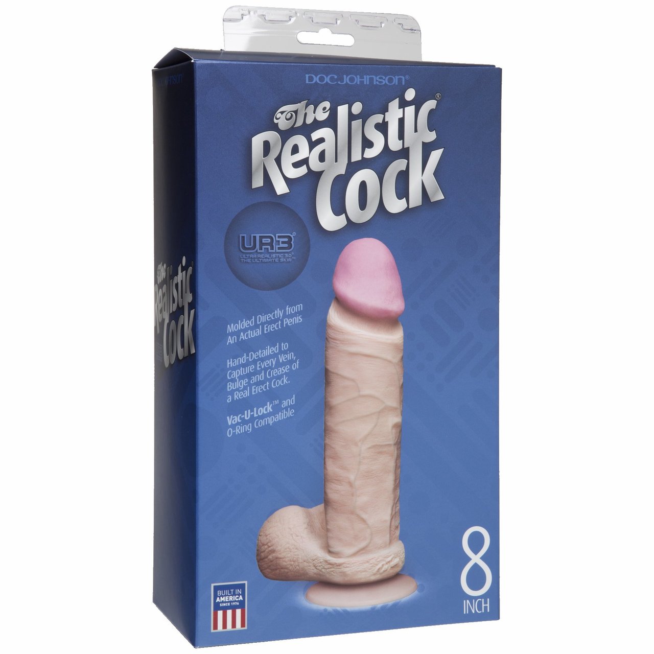 Doc Johnson ULTRASKYN Realistic Suction Cup Dildo With Balls - 8" White