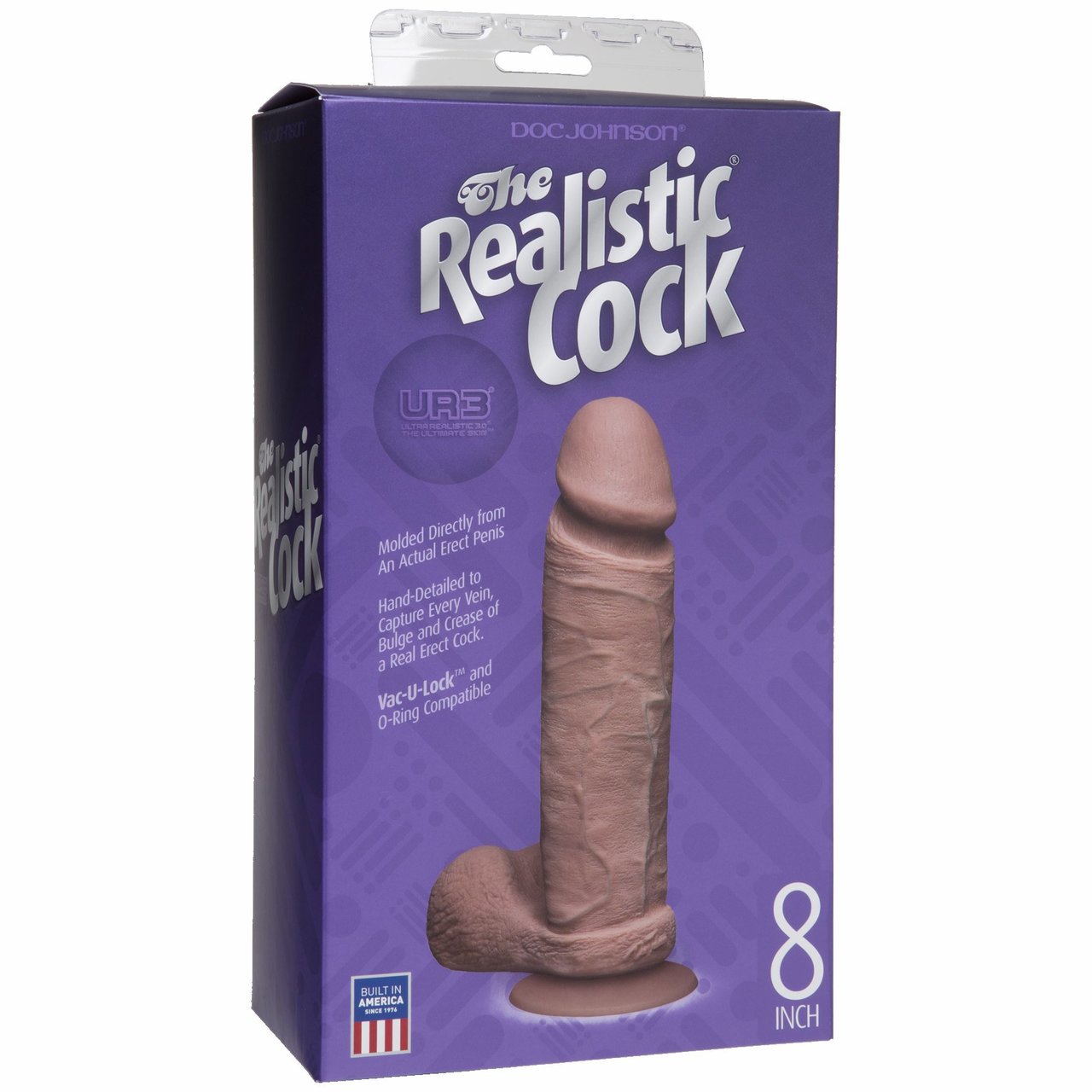 Doc Johnson 8" ULTRASKYN Realistic Suction Cup Dildo With Balls - Caramel