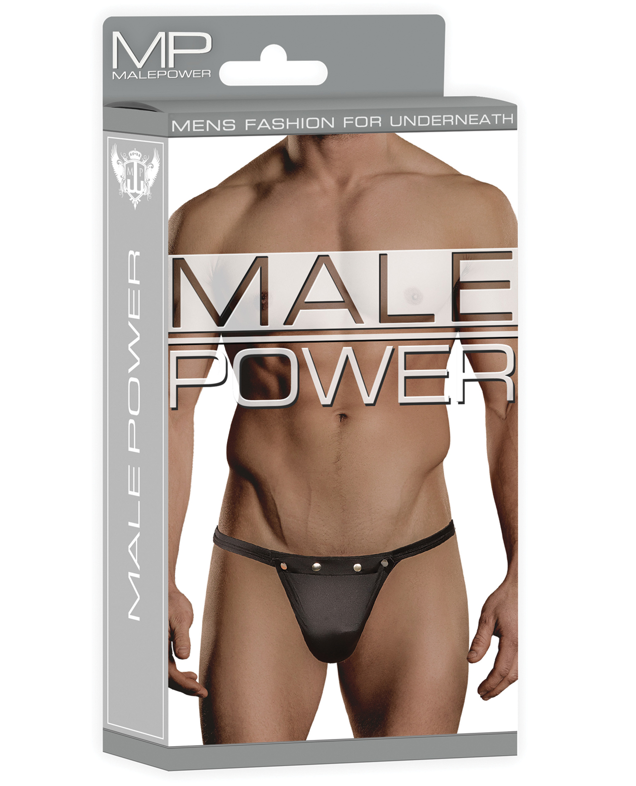 Male Power Men's Rip Off Thong Includes Studs Black L/Xl