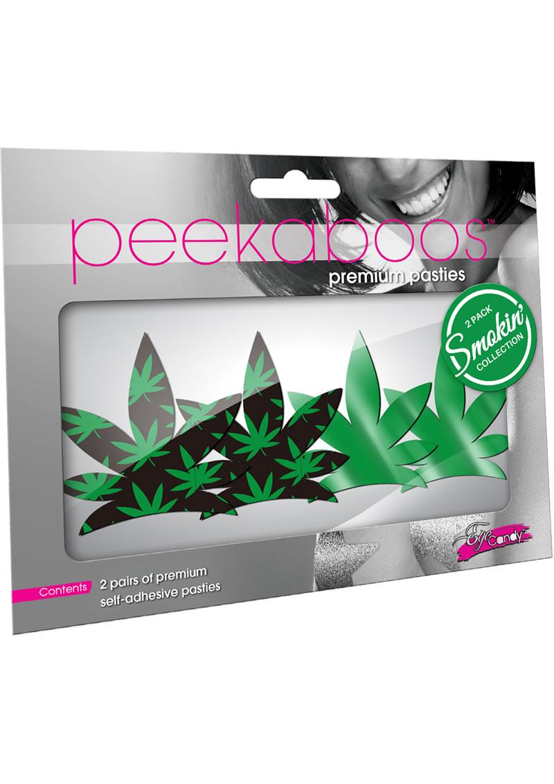 Peekaboos Up In Smoke Leaves - One Size Fits All Pasties
