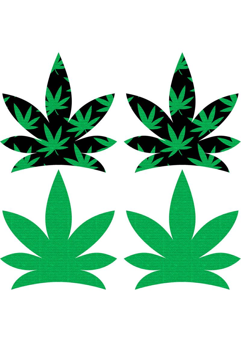 Peekaboos Up In Smoke Leaves - One Size Fits All Pasties