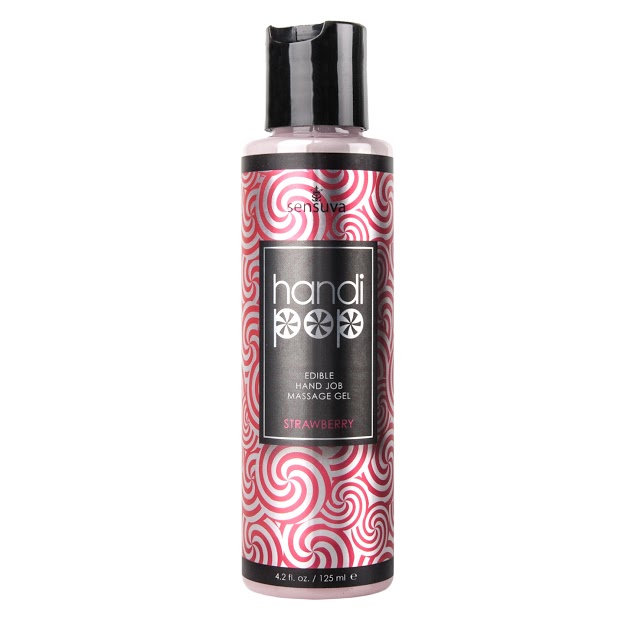 Sensuva Handipop Hand Job Massage Gel - 4.2 Oz Bottle Strawberry