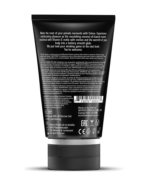 Wicked Sensual Care Collection Masturbation Cream For Men Silicone Based - 4 Oz Creme To Liquid