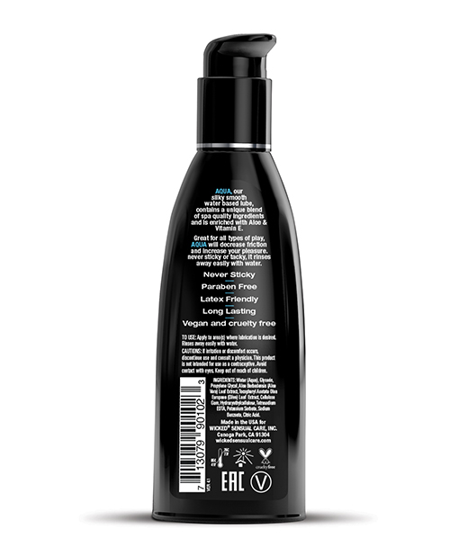 Wicked Sensual Care Collection Aqua Waterbased Personal Lubricant - 2 Oz Fragrance Free