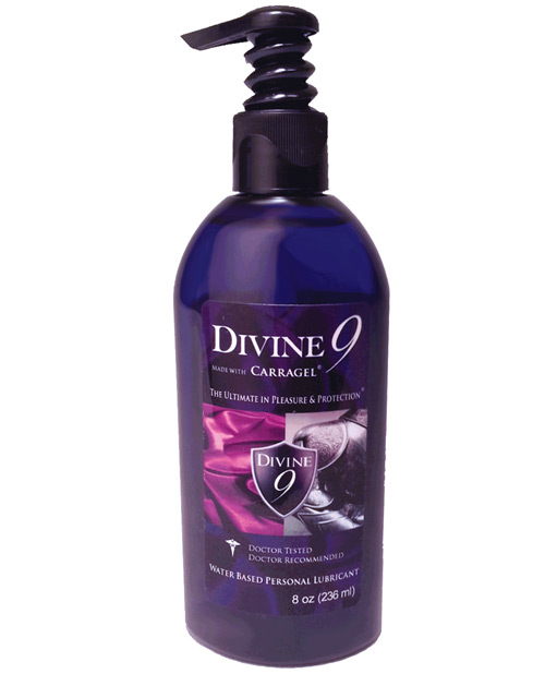 Divine 9 Water Based Personal Lubricant - 8 Oz Bottle