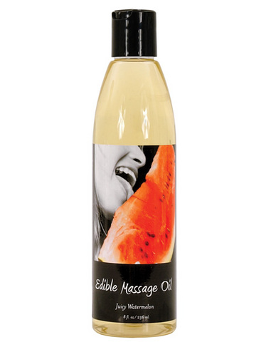 Earthly Body Hemp Edible Massage Oil - 8 Oz Watermelon
