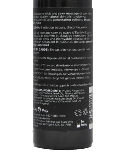Earthly Body Edible Massage Oil - 2 Oz Vanilla