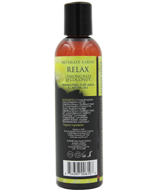 Intimate Organics Organic Relaxing Massage Oil - 4 Oz Coconut & Lemongrass