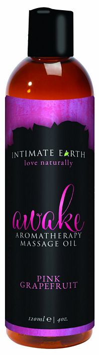 Intimate Organics Awake Massage Oil - 4 Oz Black Pepper & Pink Grapefruit