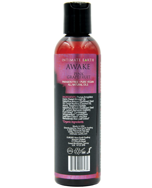 Intimate Organics Awake Massage Oil - 4 Oz Black Pepper & Pink Grapefruit