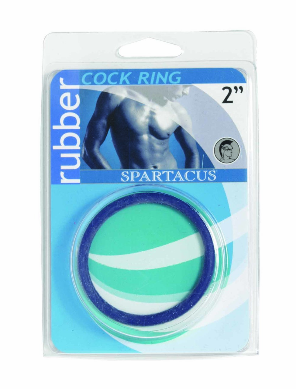 Spartacus Rubber Cock Ring - 2" Blue