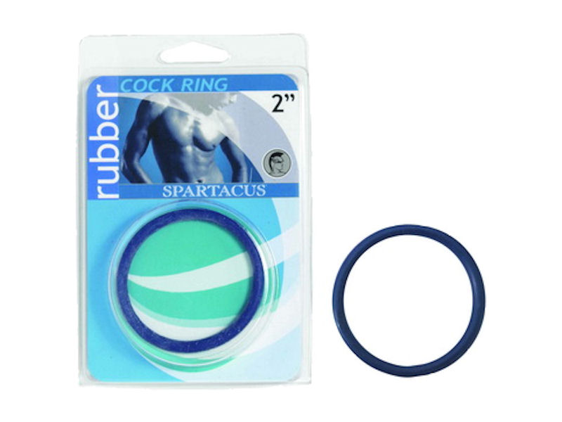 Spartacus Rubber Cock Ring - 2" Blue