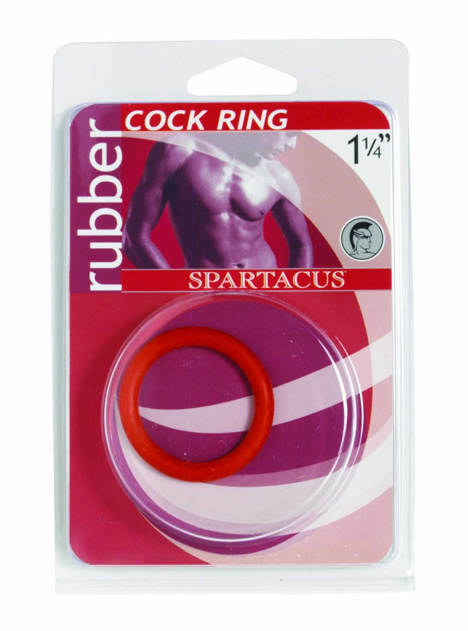 Spartacus Rubber Cock Ring - 1.25" Red