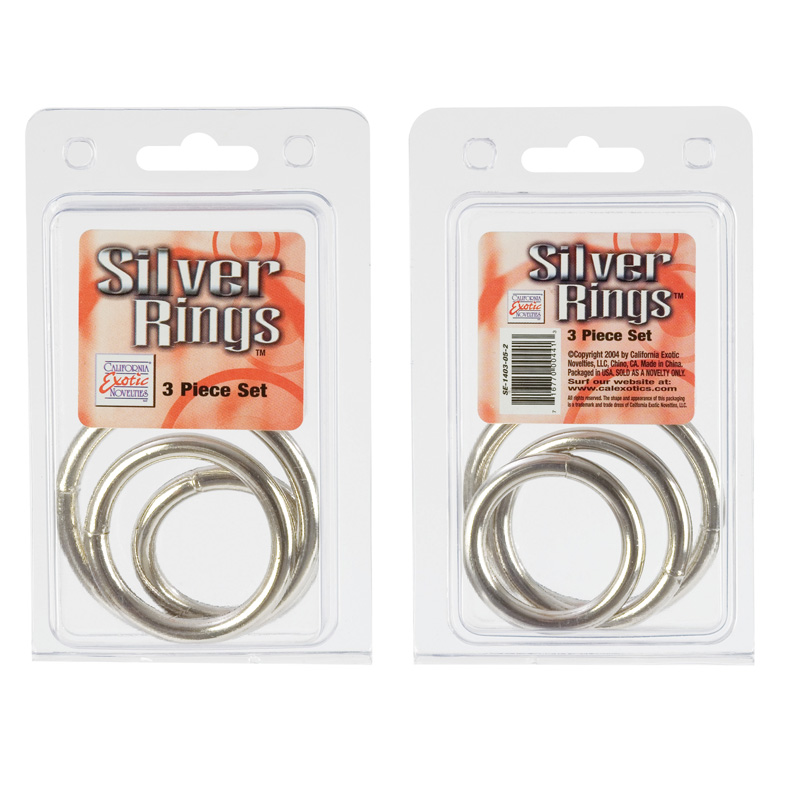 CalExotics Metal 3 Pack (Sm, Md, Lg) - Silver Cock Ring