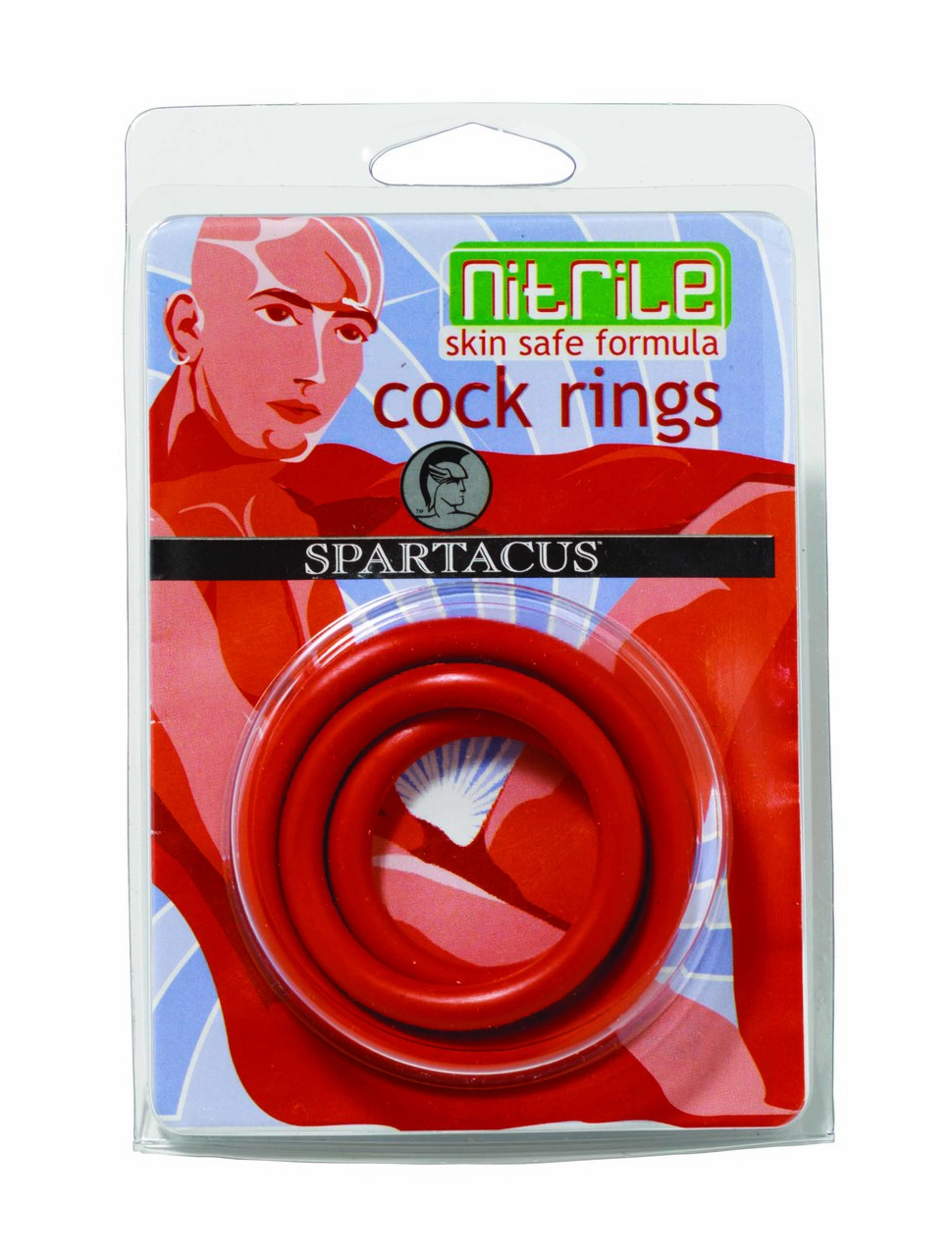 Spartacus Nitrile Cock Ring Set - Red Pack Of 3